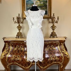 Meier Collection short lace fitted homecoming prom dress